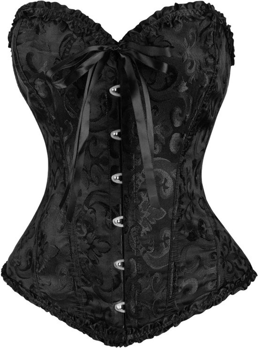 Dames Corset Bustier met Laces en Plastic Boning voor Gothic Embroidery en Halloween Cosplay Outfit