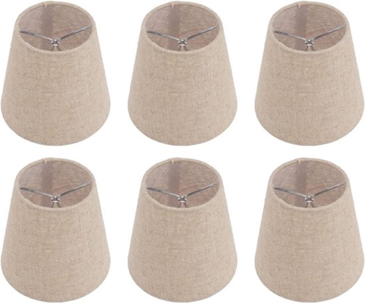 Kleine Lampen - Set van 6 - Clip Op Linnen Stof Lampenkappen - Verlichtingsaccessoires