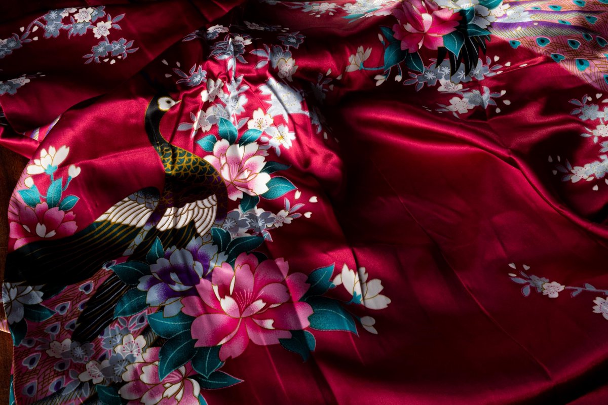 SnelShoppen - CCcollections Kimono Badjas Lang voor Dames in Rood Bourgondië - Premium Kwaliteit, Perfect voor Bruidsmeisjes, Bruidsdouches, Feestelij