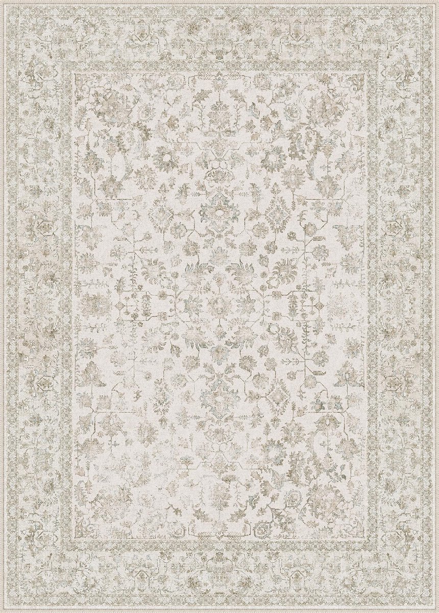 SnelShoppen - XXL Vintage Vloerkleed Wasbaar Antislip Laagpolig Zacht Boho Retro 300 x 400 cm voor Woonkamer, Slaapkamer, Keuken, Eetkamer, Kantoor