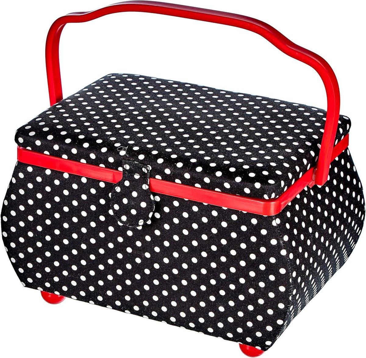 Naaimand - Opbergmand - Naaispullen Organiseren - Antiek Design - 32 x 205 cm - Zwart/Wit