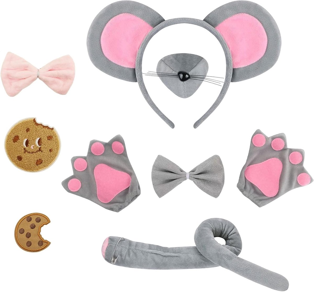 9-delige Rattenkostuum Set voor Feestjes, Carnaval en Halloween met Accessoires