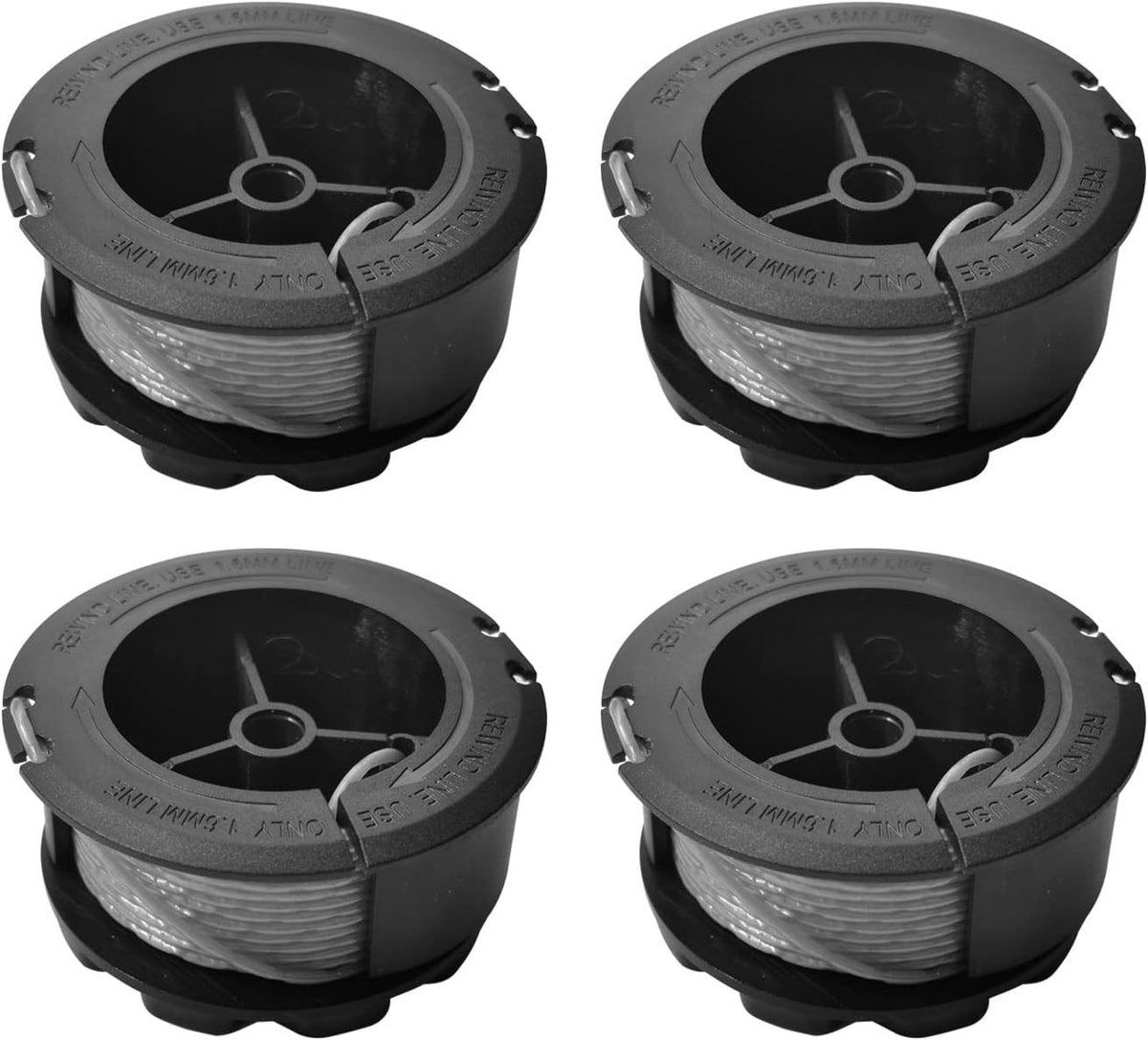 Vervangende Trimmer Spoel 1.6mm 6m voor Universele Grastrimmer - 4 Spoelen voor Efficiënt Gras Snijden en Onderhoud