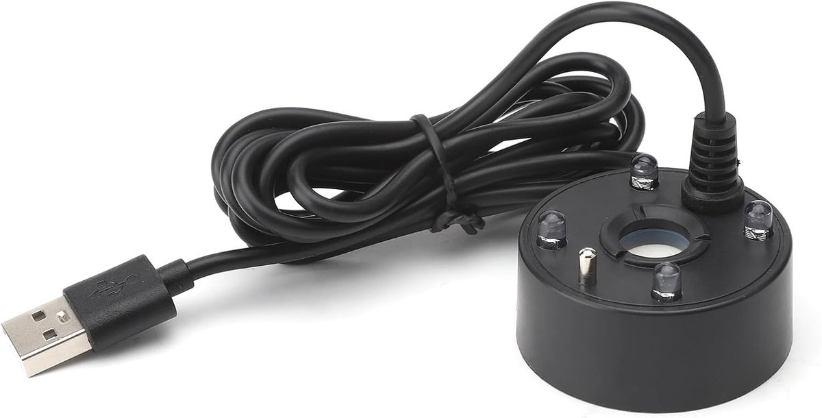 Ultrasone sproeier Geschikt voor LED-verlichting, ultrasone verstuiver Geschikt voor vijvers en fonteinen, mini USB LED-aquariumsproeier, Geschikt voor kerstfonteinen en vijvers Geschikt voor watertekortbeveiliging.