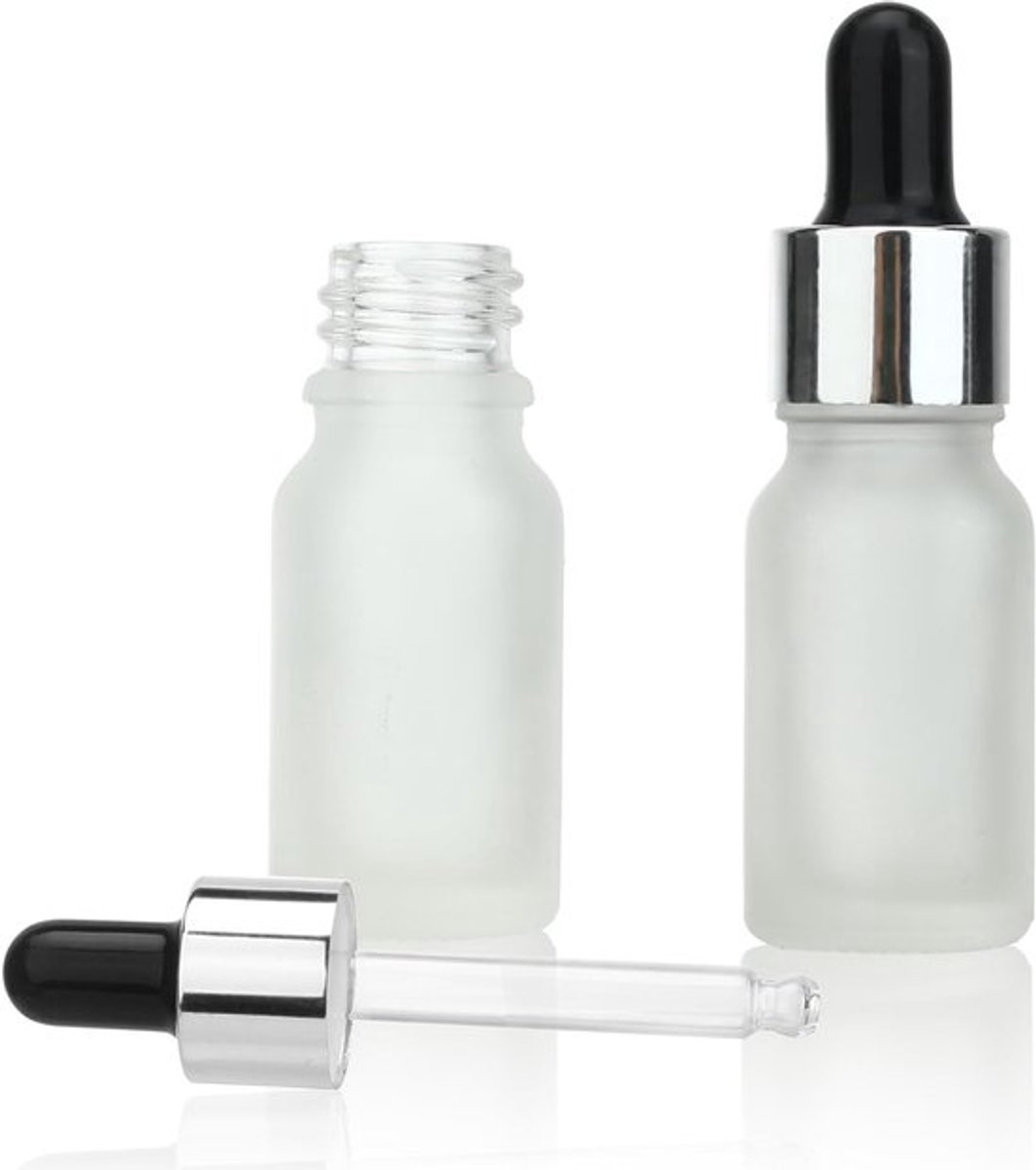 30 Stuks Lege 10ml Frosted Glazen Flesjes met Dopper voor Olie, Vloeistoffen en Reizen - Herbruikbare Essentiële Olie Flesjes
