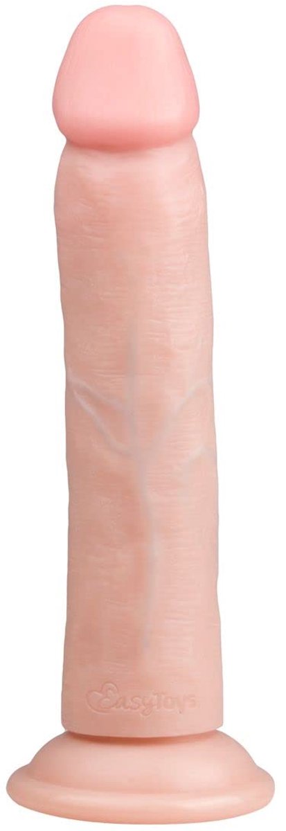 SnelShoppen - Realistische Dildo Met Zuignap - 20,5 cm - Voor Vaginale en Anaal Gebruik - Dikke Eikel - Aderige Textuur - Perfect voor Erotische Avond