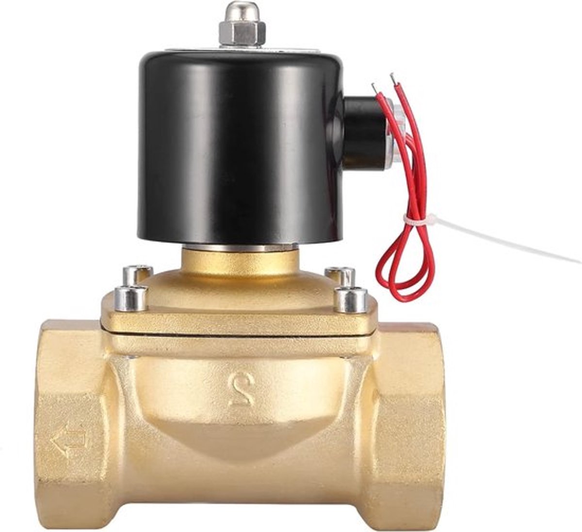 Normaal Gesloten Elektrische Magneetklep DN50 220V AC - Messing Behuizing voor Water- en Vloeistofregeling, Ideaal voor Irrigatie en Industrieel Gebruik