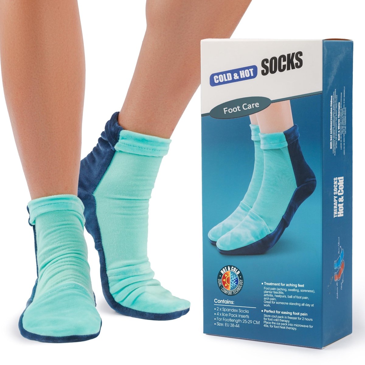 SnelShoppen - VENICCE Love Koelsokken voor Koude Voeten, Koudetherapie Sokken met Koelpads, Koelaccu en Voetwarmers, Ideaal bij Reuma en Polyneuropath