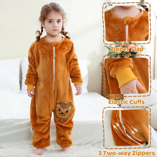 Flanellen Slaapzak Met Voeten voor Kinderen - 2.5 Tog Winter Pyjama's voor Baby's en Peuters van Merkloos — afbeelding 2
