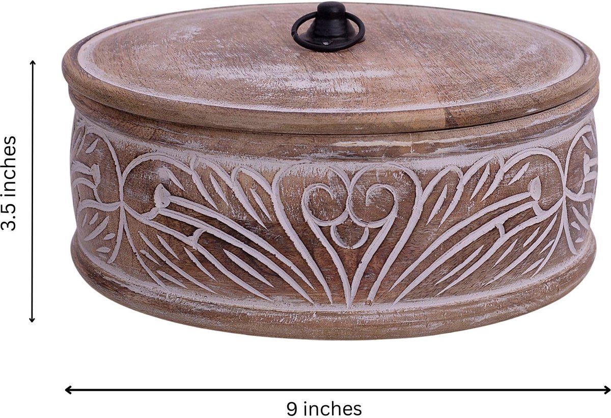 SnelShoppen - Handgemaakte Houten Tortilla Warmer Mand - Indiase Chapati Roti Brood Houder - Pannenkoek Keeper Serveware - Hot Pot Ovenschotel met Dek