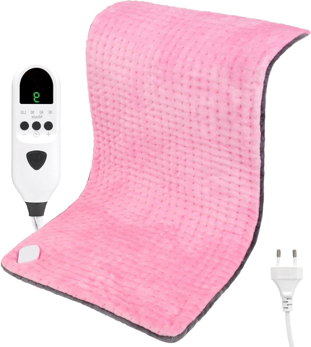 Verwarmingskussen - Warmtekussen - Spierontspanning - 9 Temperatuurstanden - 43 x 84 cm - Roze Grijs