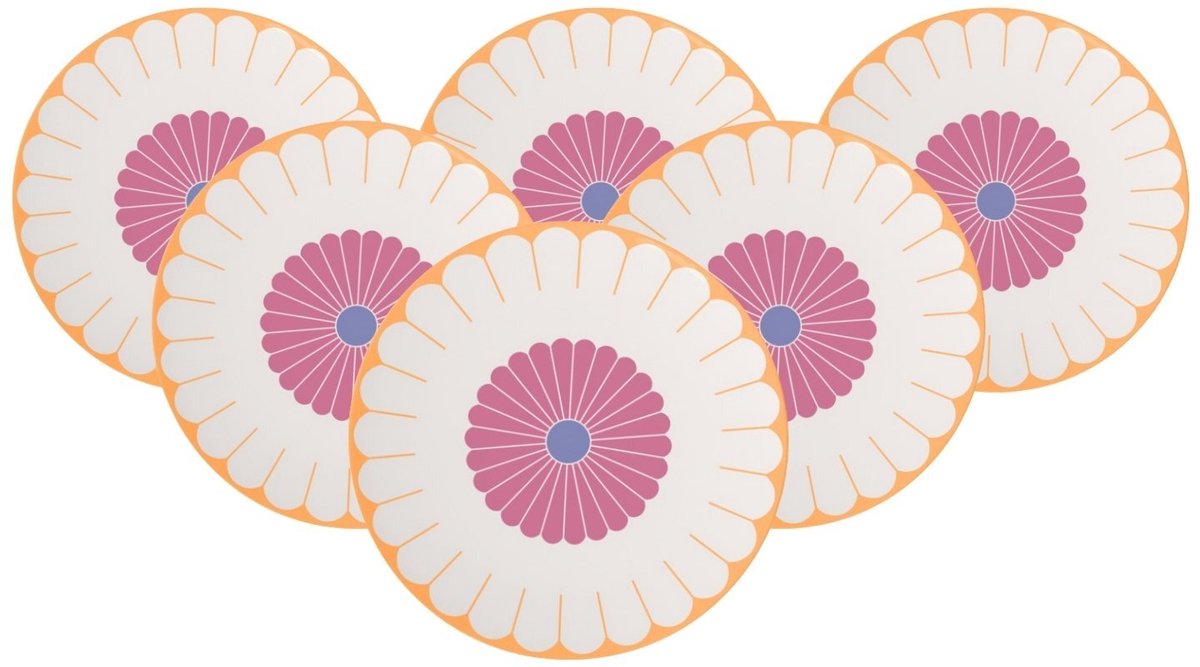 Servierplatten Fleur Couleur ø 31,8 cm Set van 6