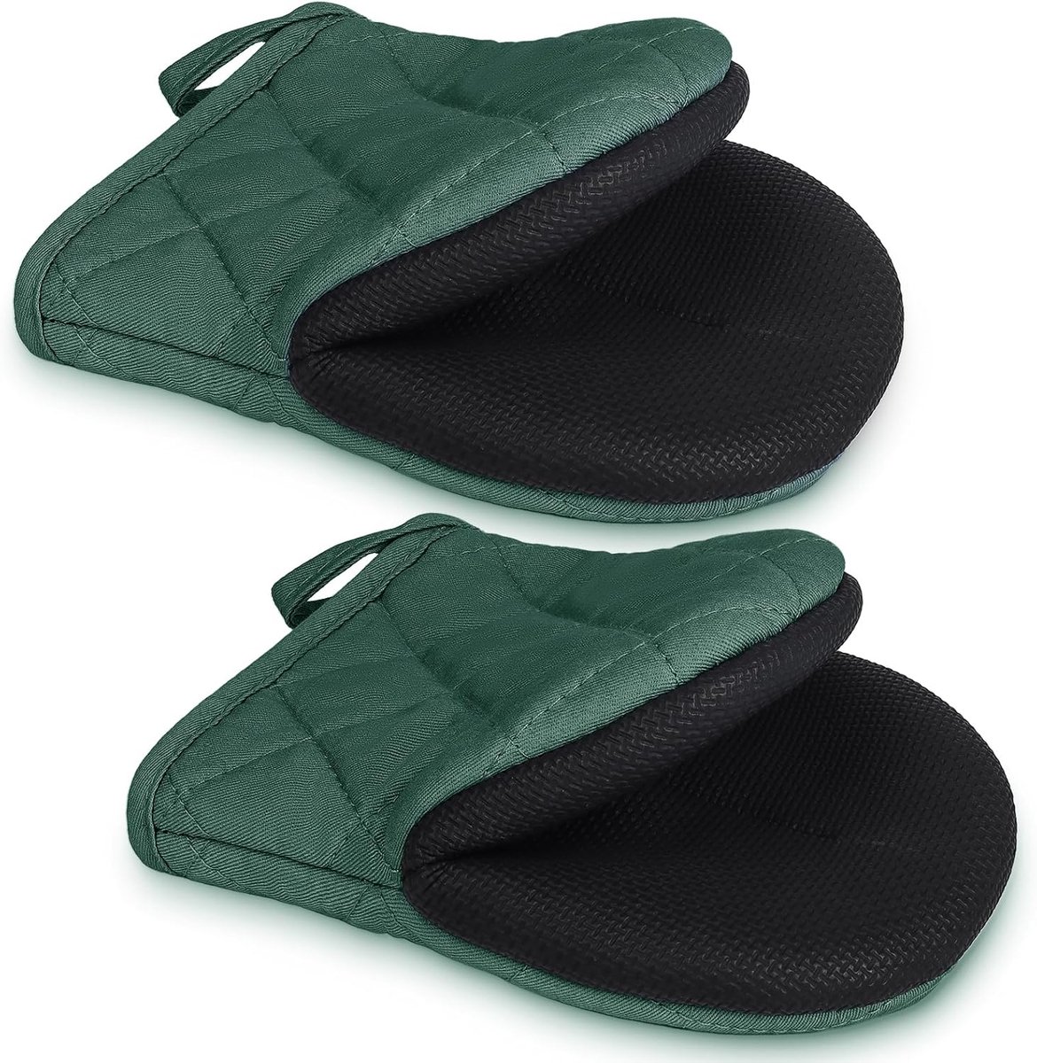 SnelShoppen - Ovenwanten en Pannenlappen Set - Hittebestendige 260 °C Ovenwanten met Antislip Siliconen Oppervlak en Ophanglussen - Dikke Katoenen Koo