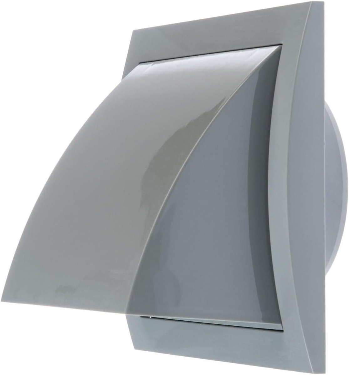 Ventilatierooster Grijs - Afvoerluik Buiten - Luchtcirculatie Verbeteren - Met Terugslagklep - Ø 100 mm - Grijs