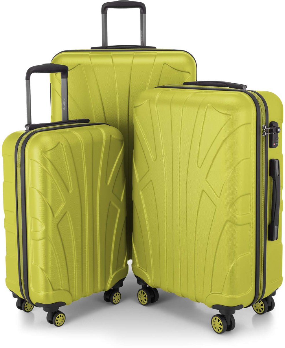 SnelShoppen - Suitline Kofferset 3 delig - ABS harde schaal handbagage 55 cm, 66 cm en 76 cm - Uitbreidbaar met TSA slot - 4 dubbele wielen - Telecopi