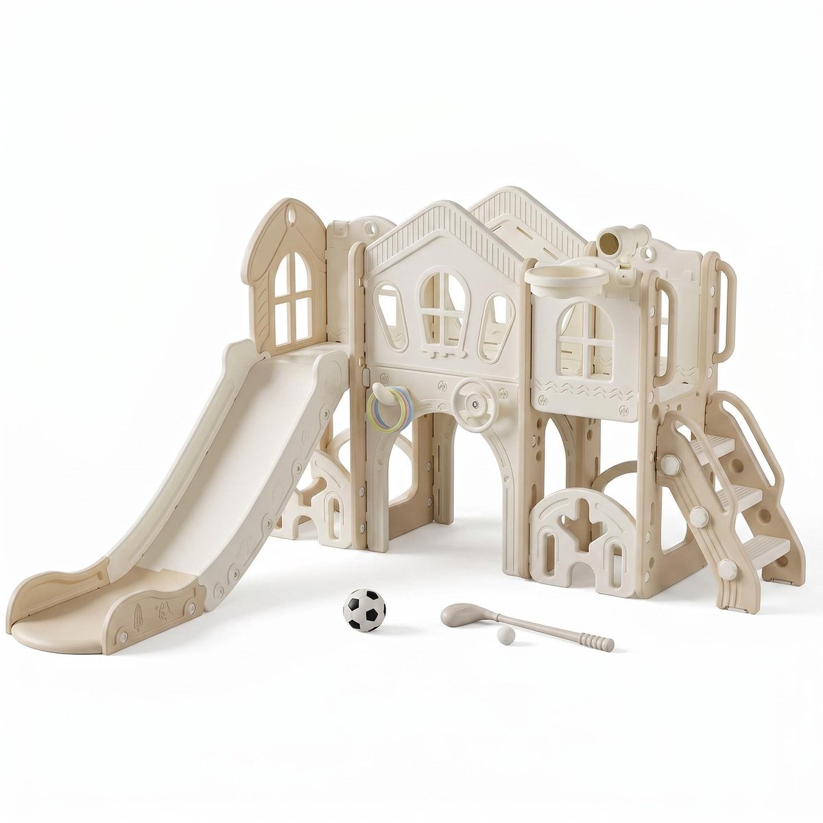 Speeltoestel Toren met Glijbaan XL Natural Beige | Russle