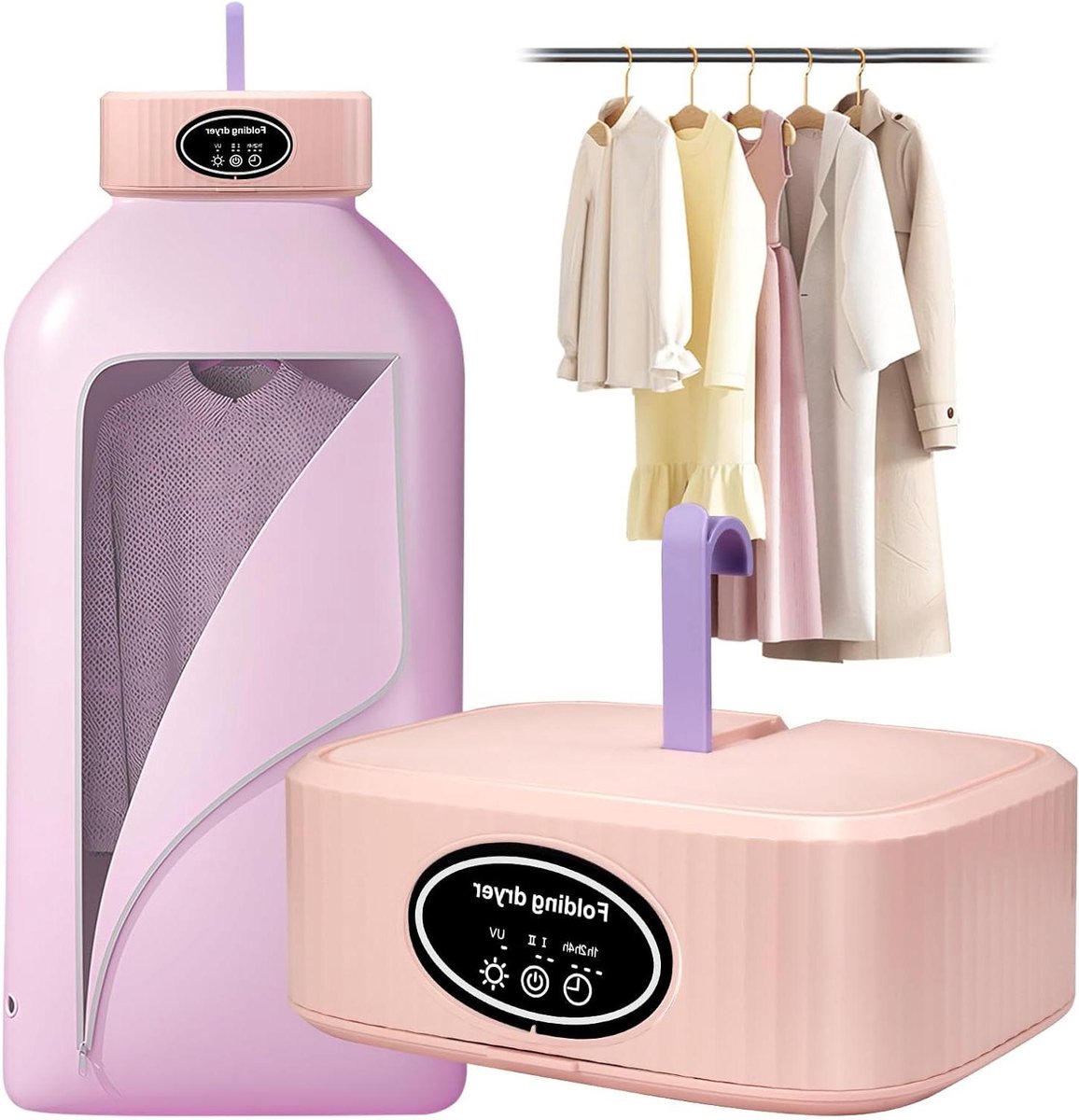 Elektrische Wasdroger Mini Droger Snel Kleding Drogen UV Sterilisatie Functie 10 Kledingstukken Wit