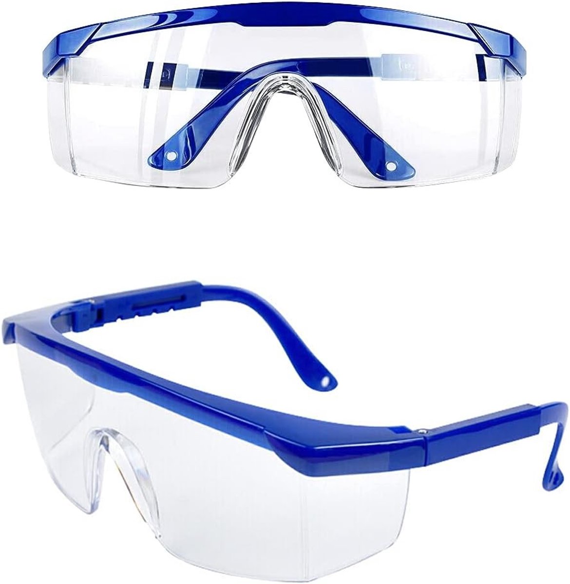 Veiligheidsbril 2-pack - Wrap Around Anti-Fog Beschermbril met Grijze Frames voor Kinderen en Volwassenen, Dikke PC Lensen voor Oogbescherming en Comfort