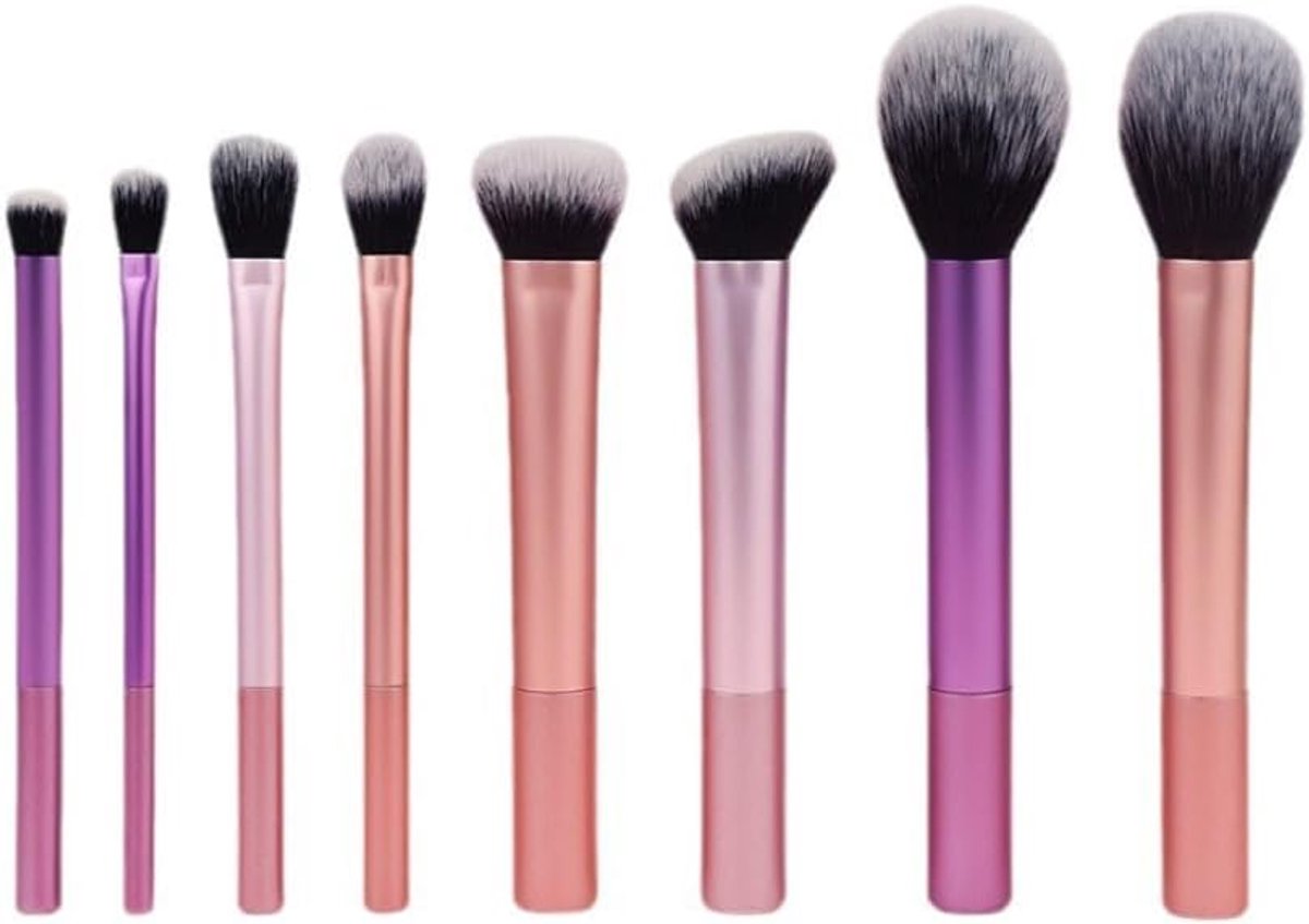 SnelShoppen - Pinselset Make-up 8 Stukken Professionele Make-up Penselen Set Ideaal Voor Gezichtsmake-up, Cosmetica Voor Beginners, Zacht Haar, Multif