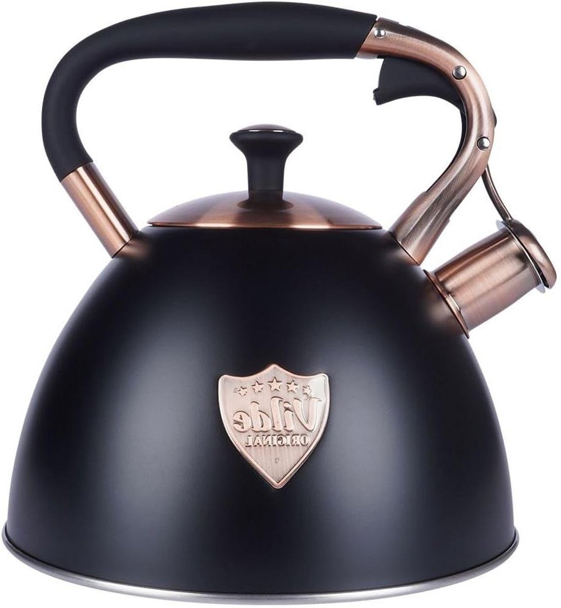 Waterketel Roestvrij Staal - Theeketel Inductie - Koffie Thee Zetten - Voor Alle Warmtebronnen - 3 Liter Capaciteit - Zwart