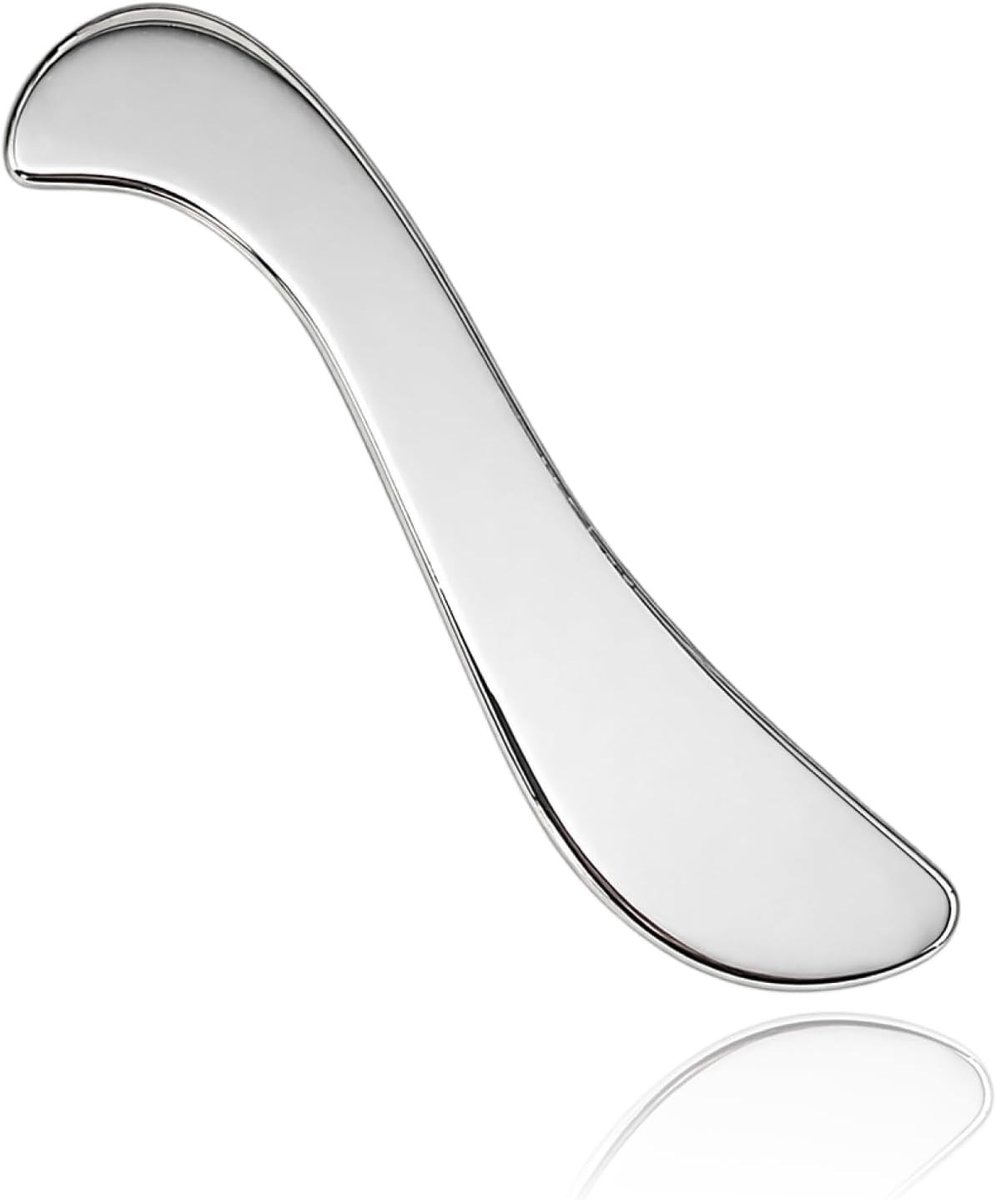Stainless Steel Gua Sha Massage Tool van 18 cm voor Gezicht, Hals en Lichaam - Ergonomische Spiermassager voor Ontspanning en Pijnverlichting