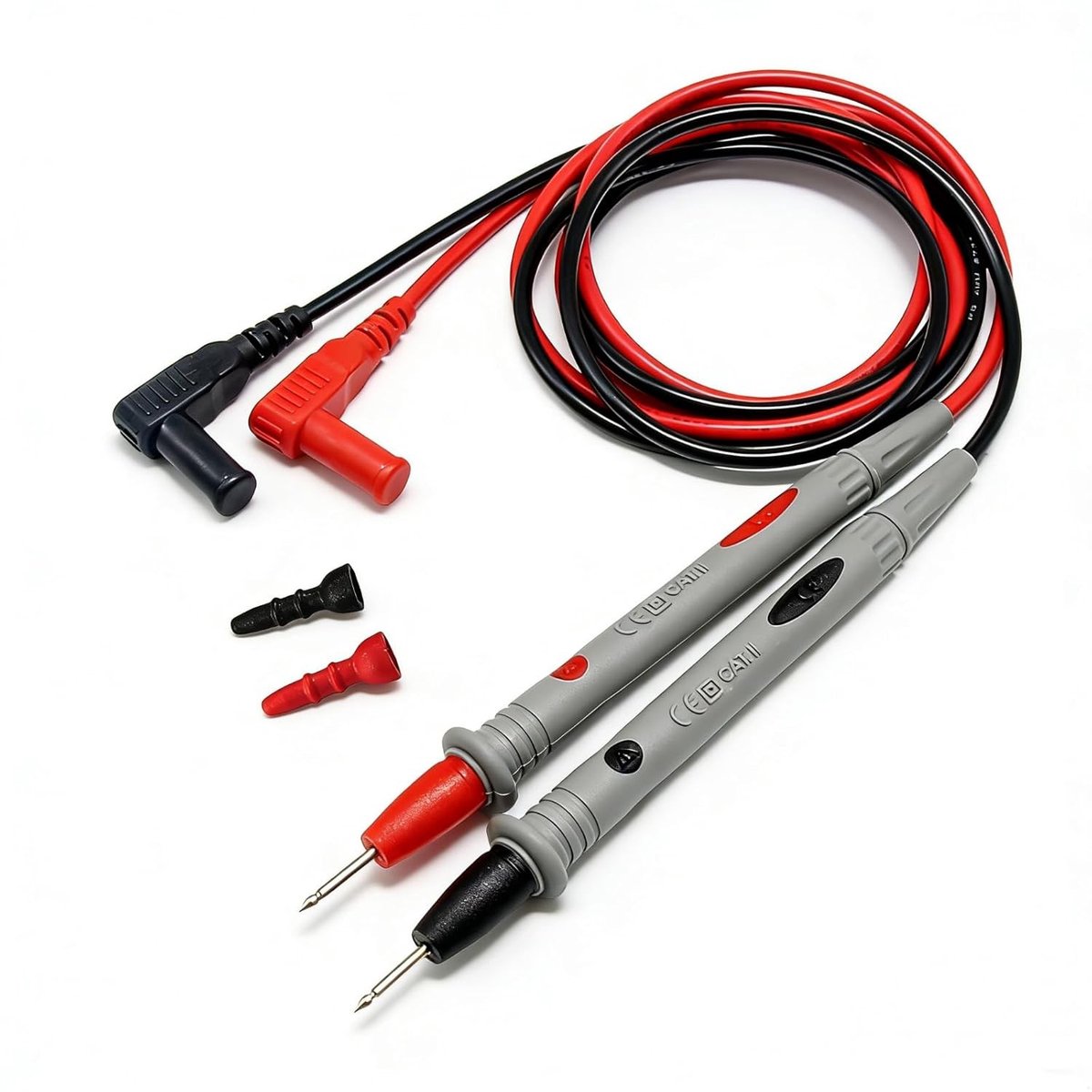 Set van 2 Siliconen Testkabels met Probes voor Multimeter, Geschikt voor Digitale Multimeters en Klemmeters, 1000V/20A, Duurzaam en Flexibel
