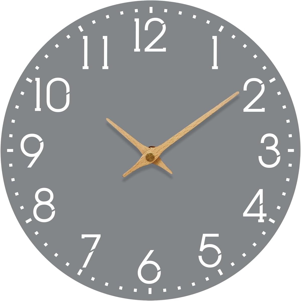 Moderne Wandklok 25cm - Stille Batterij Aangedreven Klok voor Keuken, Badkamer en Slaapkamer - Decoratieve Klok in Grijs
