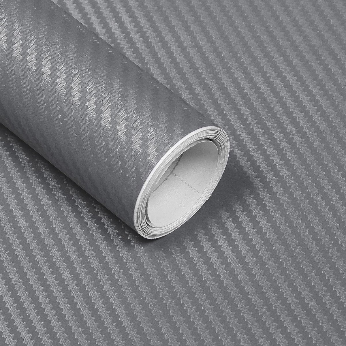 Car wrap film 30 x 150 cm - 3D zilver carbon - blaasvrije technologie - voor interieur en exterieur - SnelShoppen