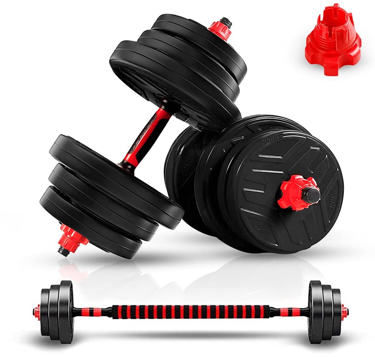 SnelShoppen - Set van 2 x 15 kg gietijzeren halterschijven voor krachttraining, fitness, en bodybuilding - Perfect voor thuisgebruik en sportschool