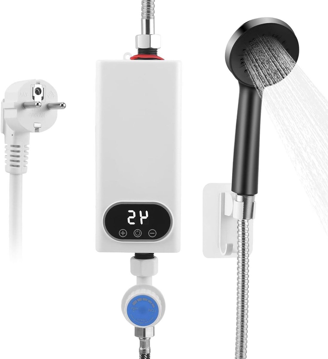 Mini Waterverwarmer - Directe Verwarming - Direct Warm Water - Temperatuur Display - 5500 Watt - Wit