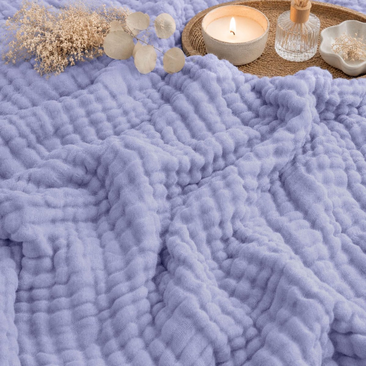 SnelShoppen - MeYuxg Mousseline Dekbed Volwassenen 150 x 200 cm, 100% Katoen Zomerdeken, Lichte Gooideken, Sprei Voor Bed En Bank, Ideaal Voor Het Hel