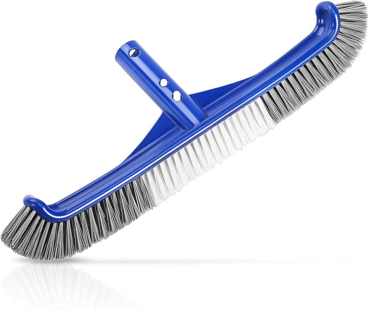 Zwembadborstel, 43 cm zwembadreinigingsborstel, borstelkop voor zwembaden, zwembadborstel voor het reinigen van de bodem van zwembaden, badkuipen, jacuzzi's, spa's, tegels, vloeren en wanden