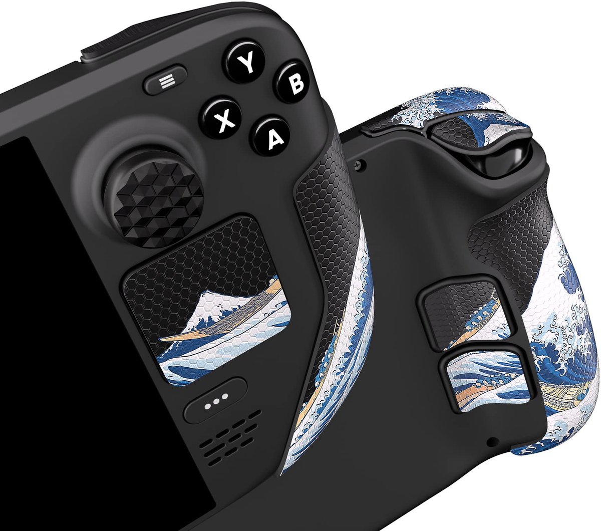 SnelShoppen - Grip Skins voor Steam Deck LCD - Zachte Rubberen Handvat Grips, Beschermende Stickers voor Trackpads en Terugknop met Duim Grip Caps - G