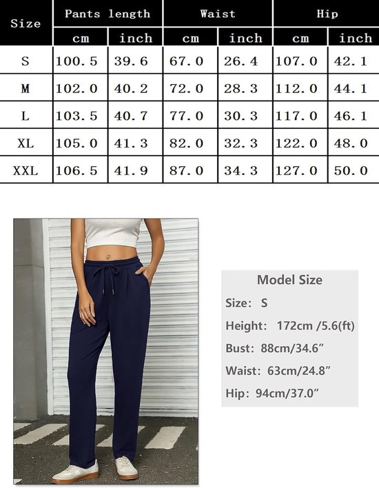 Dames Sportbroek van Katoen, Lichtgewicht en Ademend, Hoge Taille met Zakjes en Touwtje voor Thuis, Yoga, Joggen en Fitness, Maten S-XXL — afbeelding 5