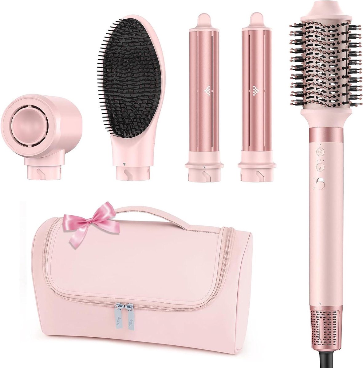 Heteluchtborstel - Haarstyling Tool - Haar Drogen Krullen - 5-in-1 Multifunctioneel - 1.59 kg - Zwart