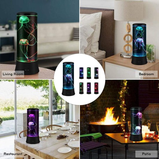 Kwallen lamp - Sfeerlicht aquarium - Decoratie kamer - Ocean projector optie - 38 cm hoog - Zwart — afbeelding 4