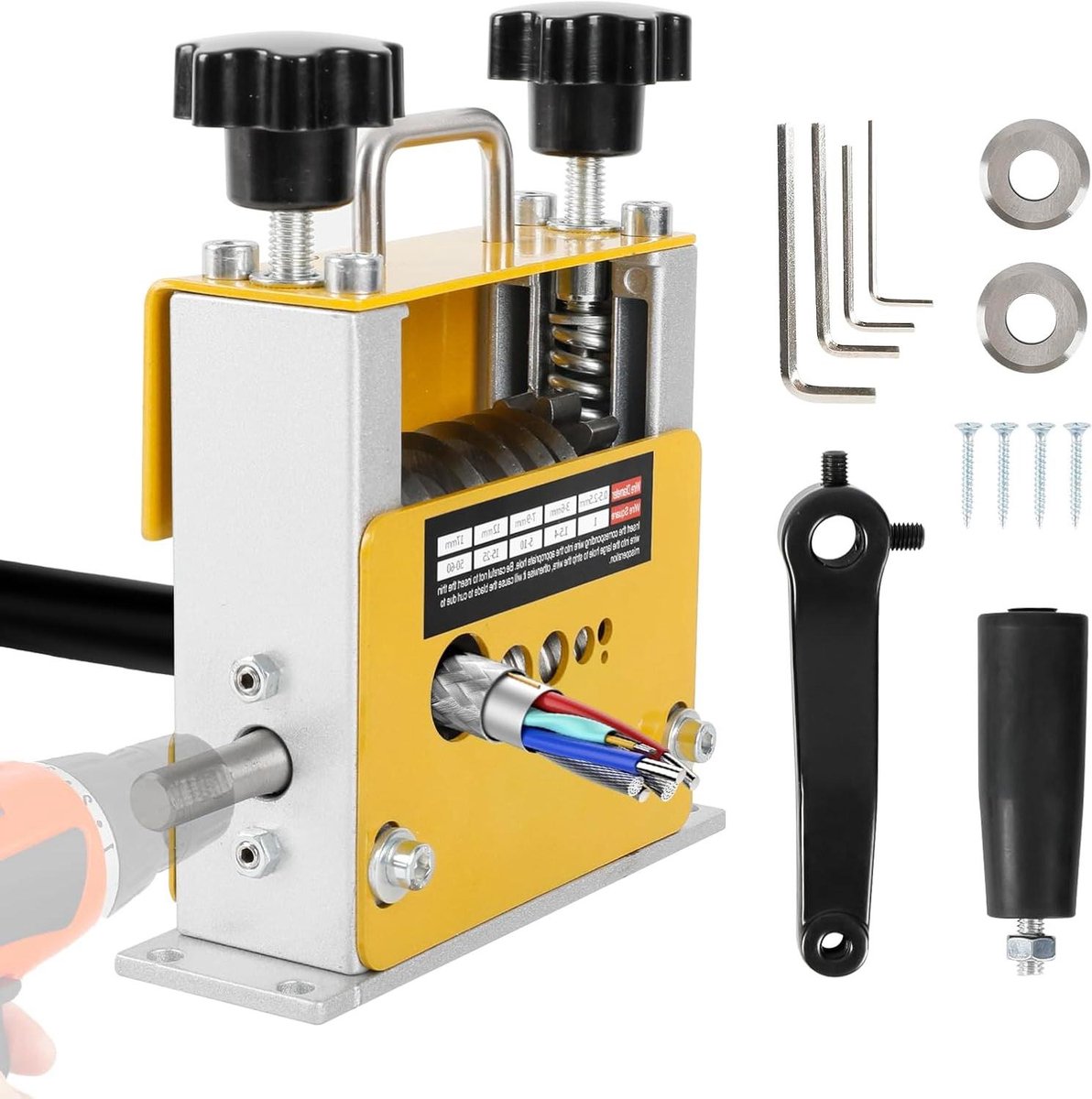 Draad Stripper Machine - Kabel Stripper - Schroot Recyclen - Dubbele Veer Ontwerp - 1-17mm Kabel - Grijs