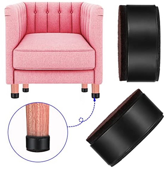 Meubelverhogers - Bed Risers - Meer Opbergruimte - Zelfklevend Koolstofstaal - Verhoogt 3cm - Zwart — afbeelding 2
