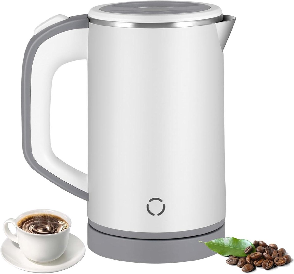 Kleine waterkoker - Reis waterkoker - Snel water koken - Automatische uitschakeling - 800 ml capaciteit - Wit