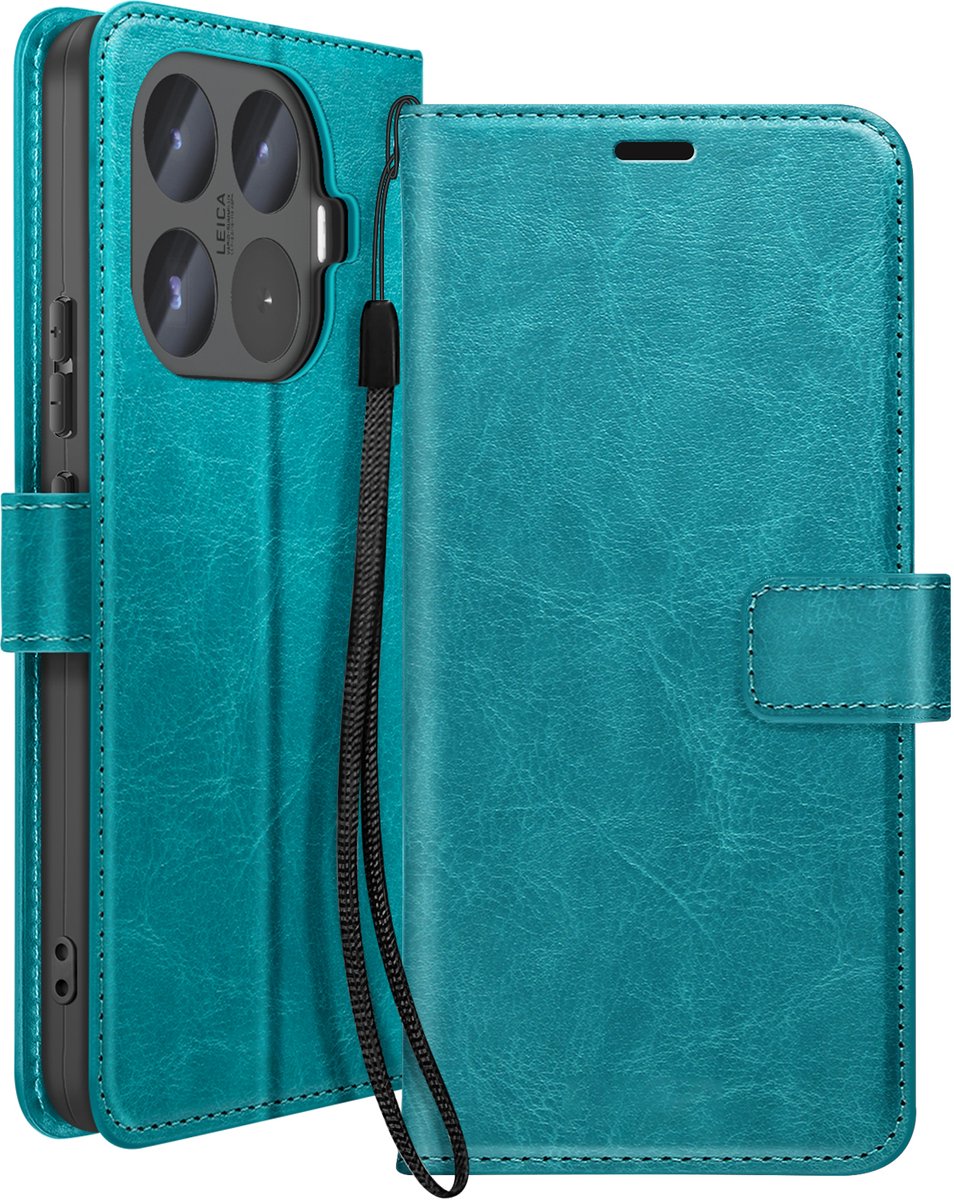 Mayaxess, Portemonnee Hoesje geschikt voor Xiaomi 17T Pro met Polsband en Standaard, Turquoise