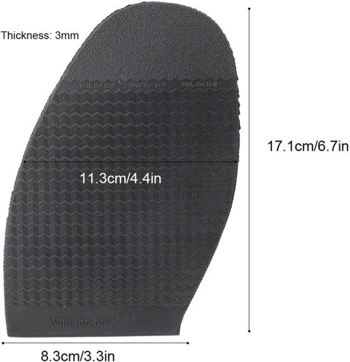 Zolen Antislip Functie - Halve Zool - Natuurlijk Rubber - Platte Voorvoet Zolen - Duurzaam - Verstelbaar in Maat - Schoenzolen
