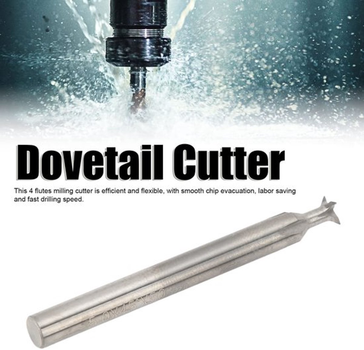 Dovetail frees 5 mm - 4 groeven - Hoogwaardige legering - Efficiënt en flexibel - Schokbestendig - Duurzaam ontwerp - Frezen