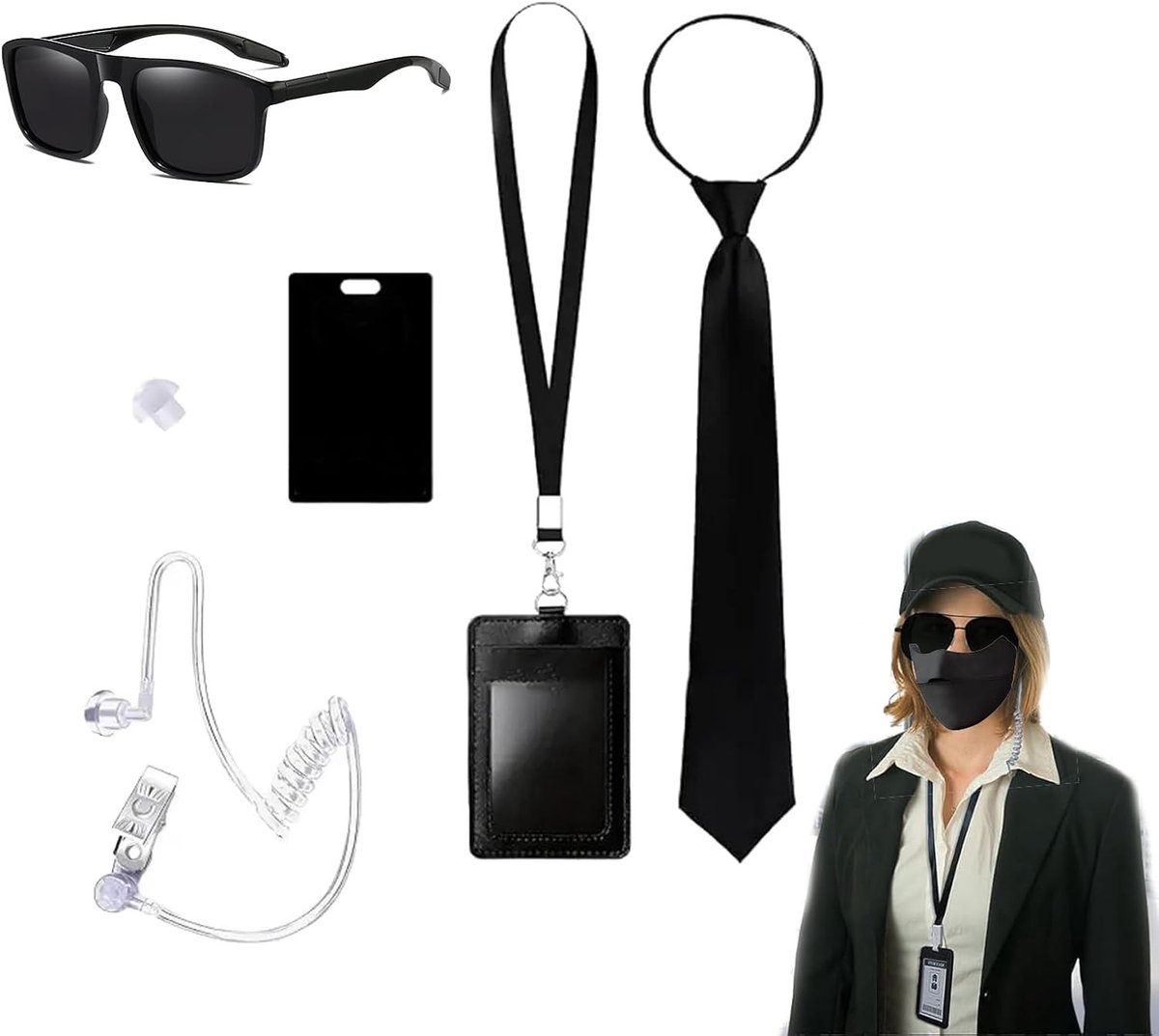 Agentenaccessoires Set van 6 Stuks, Politie Kostuum, Verkleedkleding voor Cosplay en Feestjes