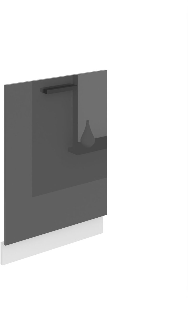 BELINI Voorpaneel Vaatwasser PZ 60 cm met Handgreep en Plint - Zilver Hoogglans