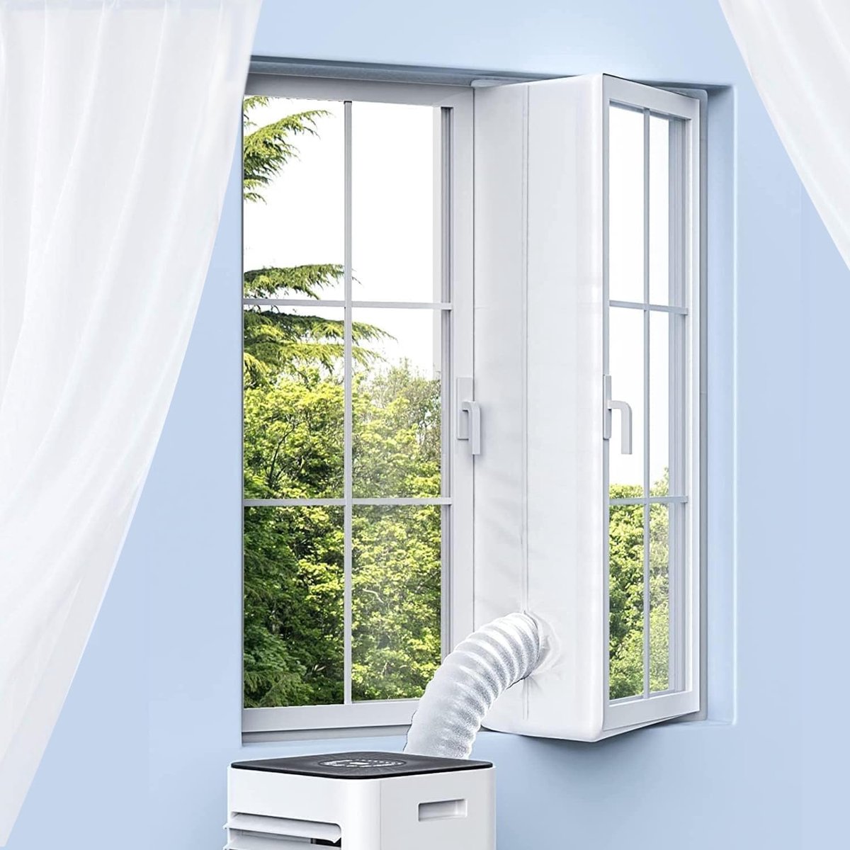 SnelShoppen - Airconditioner Raamafdichting Waterdichte Vensterafdichting voor Mobiele Airconditioners en Tumble Dryer 400 cm Draagbare AC-Raamafdicht