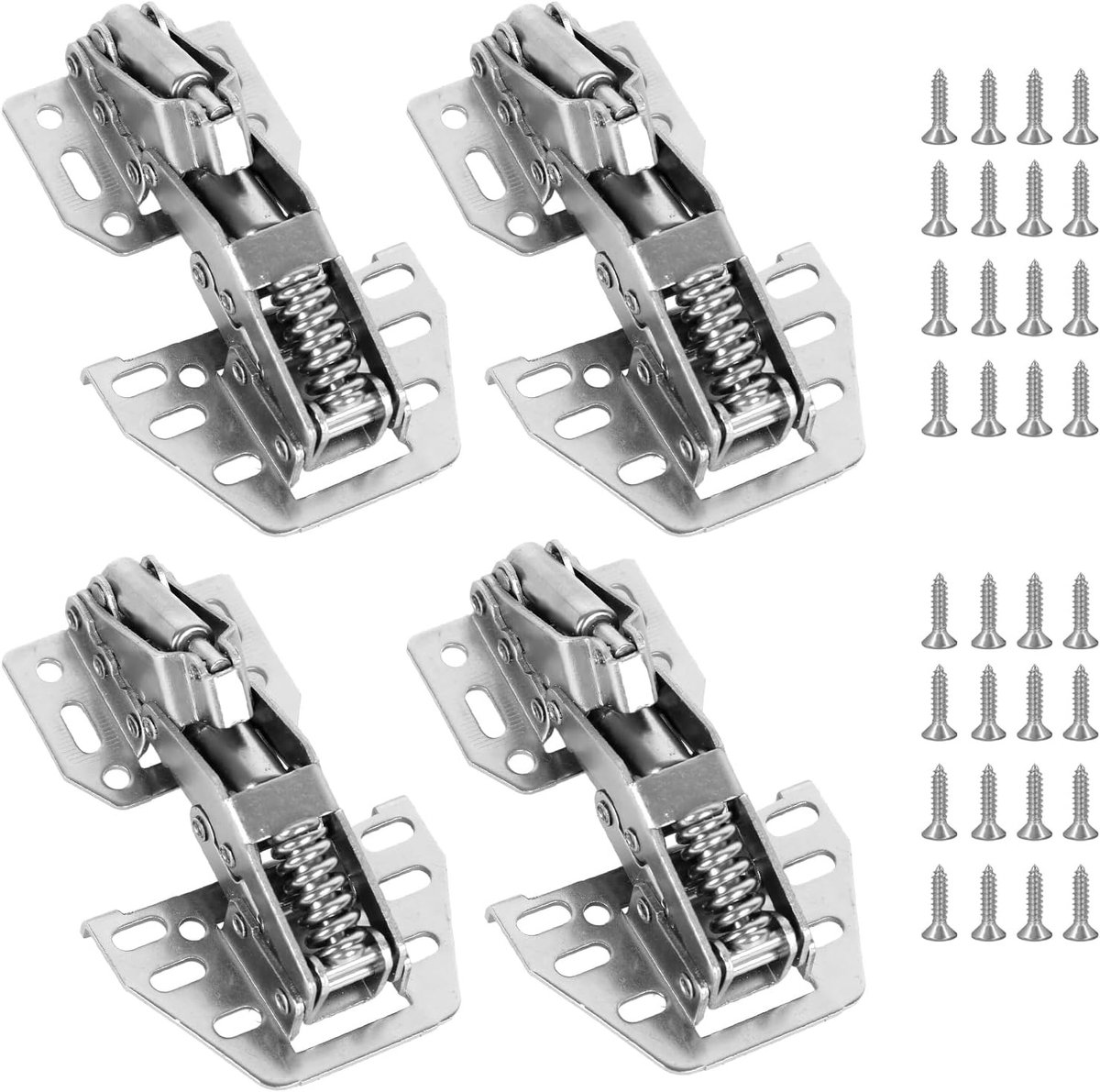 Softclose scharnieren voor kastdeuren, 4 stuks hydraulische scharnieren voor campers en caravans, roestvrij staal, 90° schroefscharnier met 30 kg draagvermogen