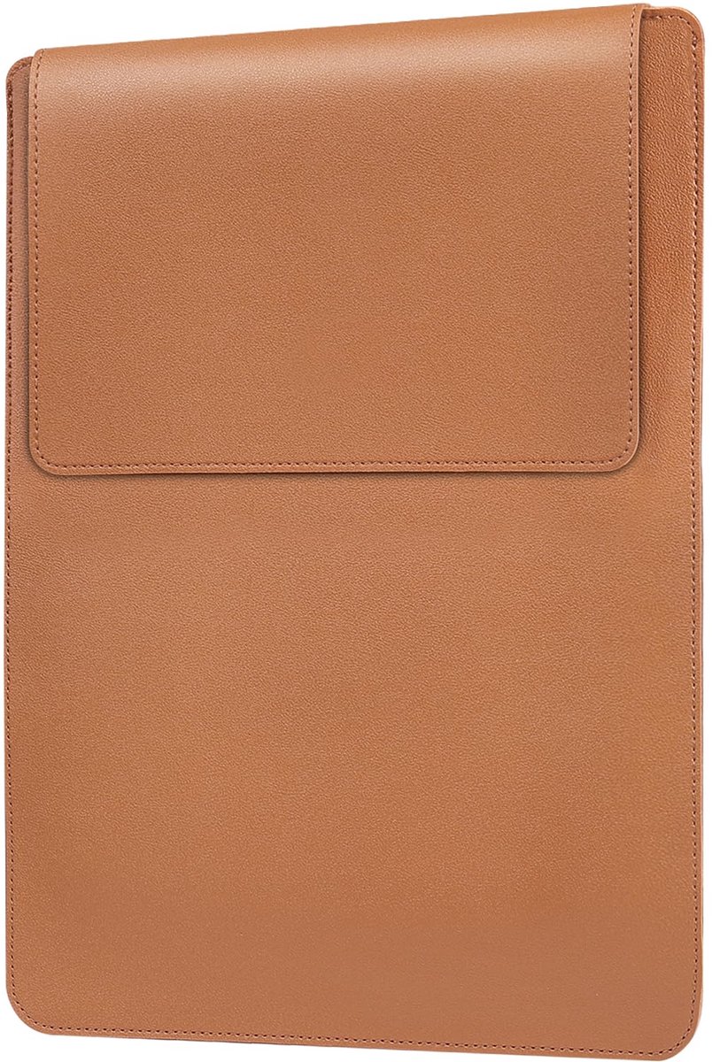 SnelShoppen - Laptophoes met Standaard 13,3-14 Inch Laptops - Slanke PU-leer Tas - Beschermhoes voor Werk, School en Reizen - Zwart