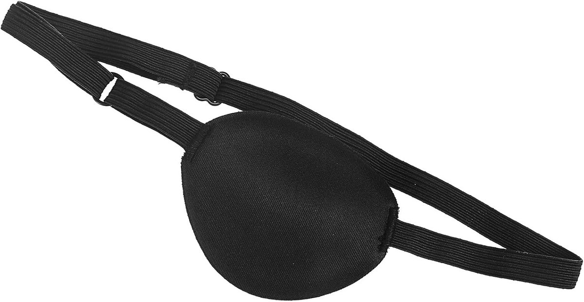 Elastisch Zijde Oogmasker voor Medisch Gebruik - Oogbescherming bij Amblyopie en Lui Oog voor Volwassenen en Kinderen (Zwart)