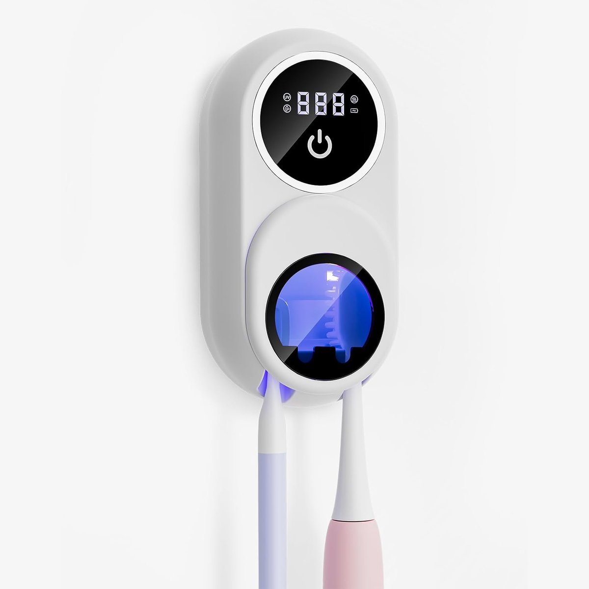 carmdering - UV-C Tandenborstel Reiniger met Droogfunctie, Automatische Sensor, 1800mAh USB-C Oplaadbare Tandenborstelhouder voor Elektrische en Handmatige Tandenborstels