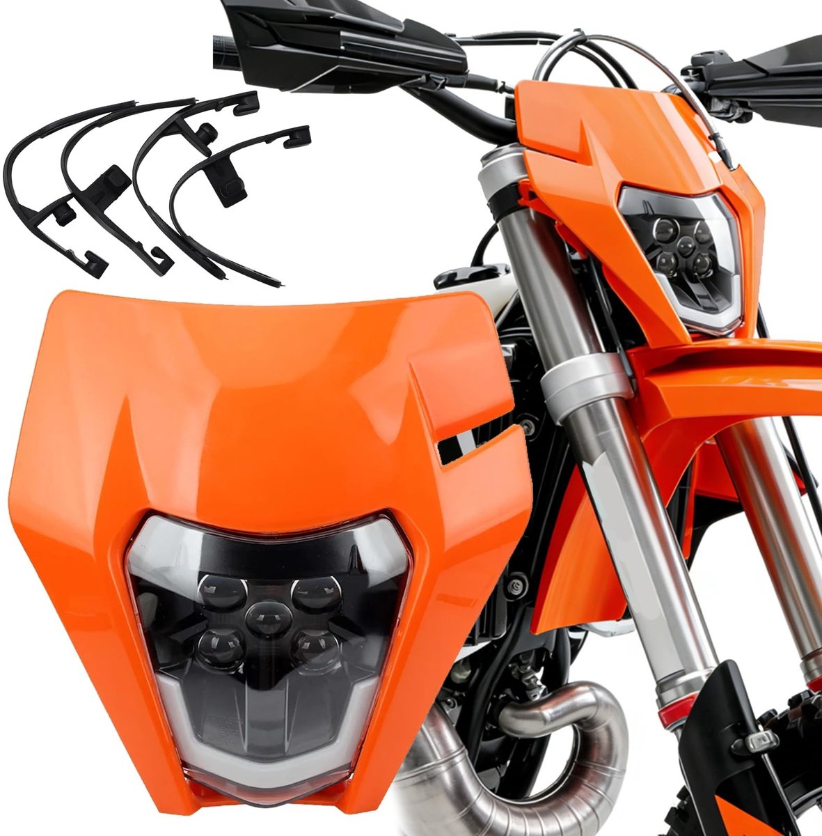 Solidchoice - LED Verlichtingskoplamp voor Motoren, Geschikt voor Diverse KTM Modellen in Oranje-Rood